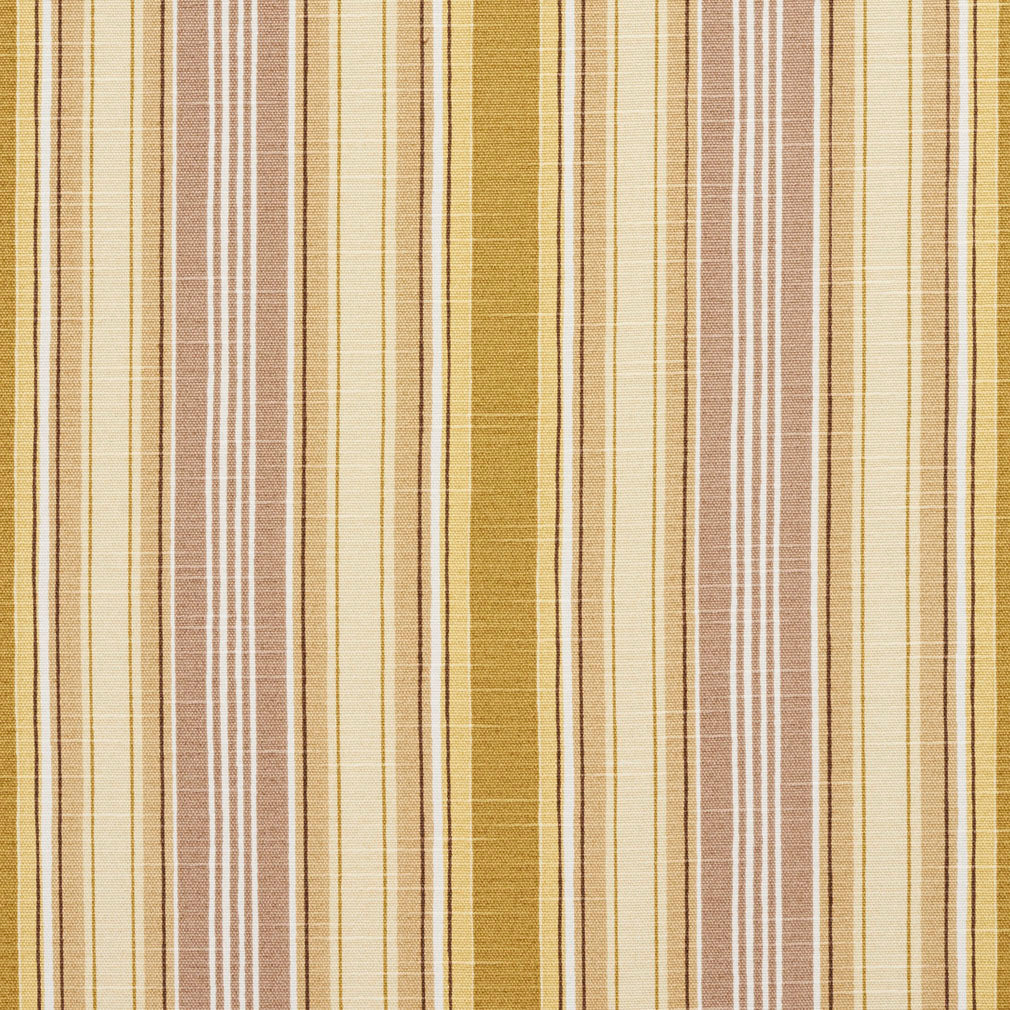 Warm Fall Stripe fabric in brown gold and yellow color - pattern number 10860-02 - by Charlotte in the Botanical Prints collection