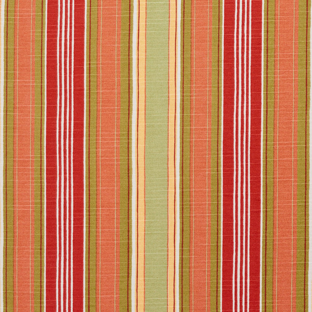 Warm Fall Stripe fabric in coral and peach color - pattern number 10860-03 - by Charlotte in the Botanical Prints collection