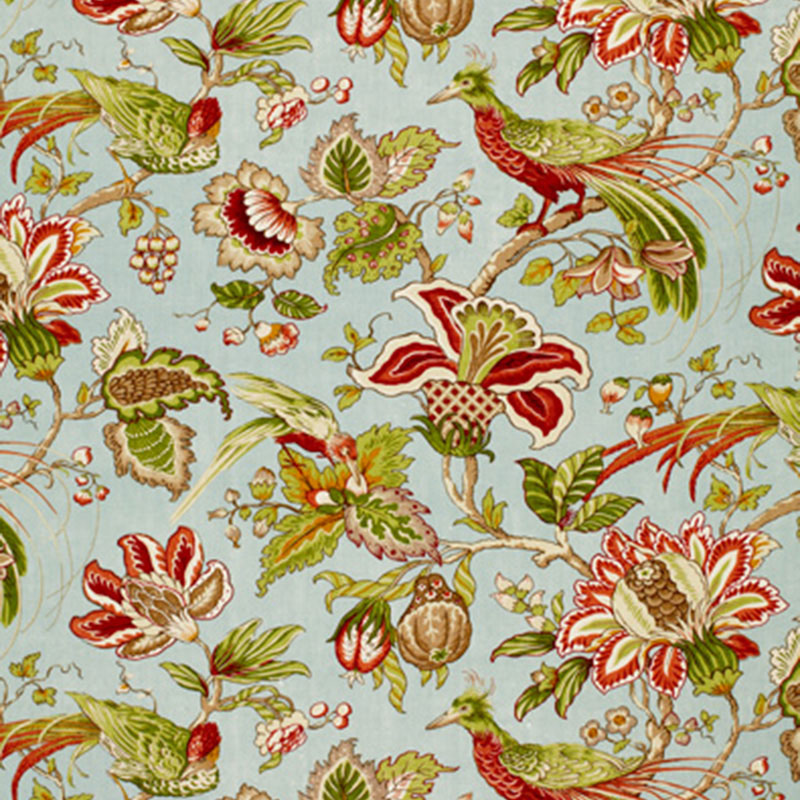Sandringham fabric in robins egg color - pattern number 1273002 - by Schumacher in the Classic Prints collection