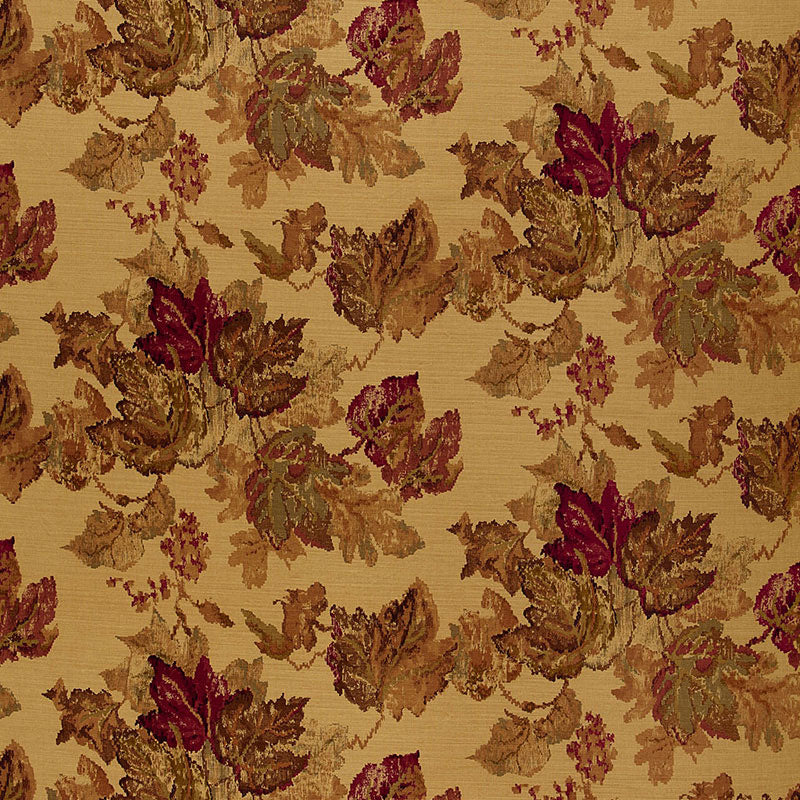 Longwood Leaves fabric in spice color - pattern number 166373 - by Schumacher in the Classic Prints collection
