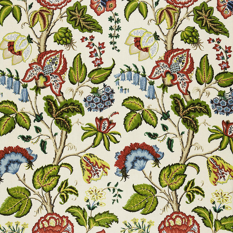 Tree Of Life fabric in ivory color - pattern number 172615 - by Schumacher in the Classic Prints collection