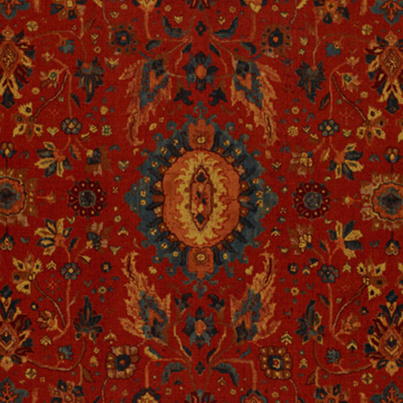 Jahanara Carpet fabric in turkish red color - pattern number 172790 - by Schumacher in the Classic Prints collection
