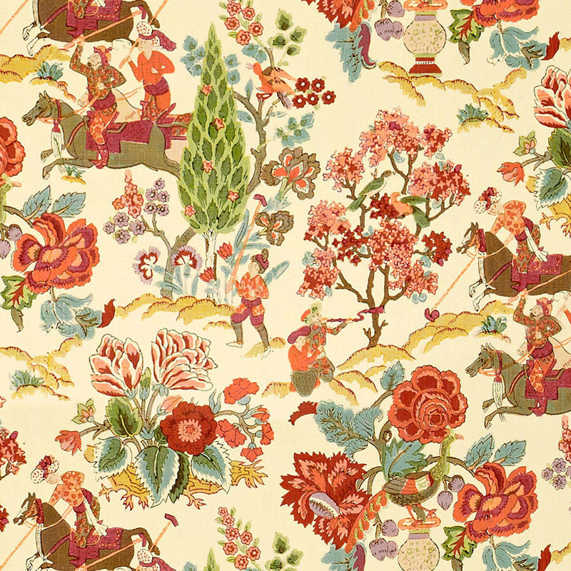 Persian Lancers fabric in spring color - pattern number 173011 - by Schumacher in the Schumacher Classics collection