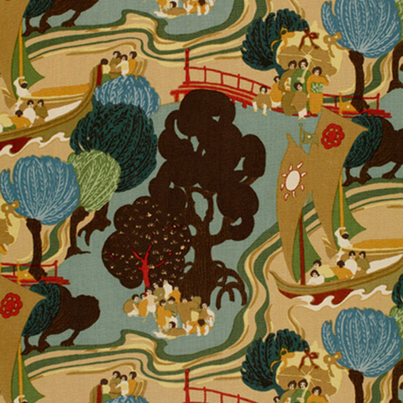 Pearl River fabric in jade color - pattern number 173061 - by Schumacher in the Schumacher Classics collection