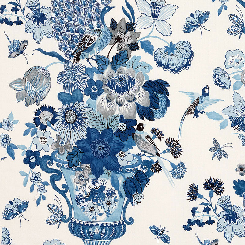 Lansdale Bouquet fabric in porcelain color - pattern number 173073 - by Schumacher in the Schumacher Classics collection
