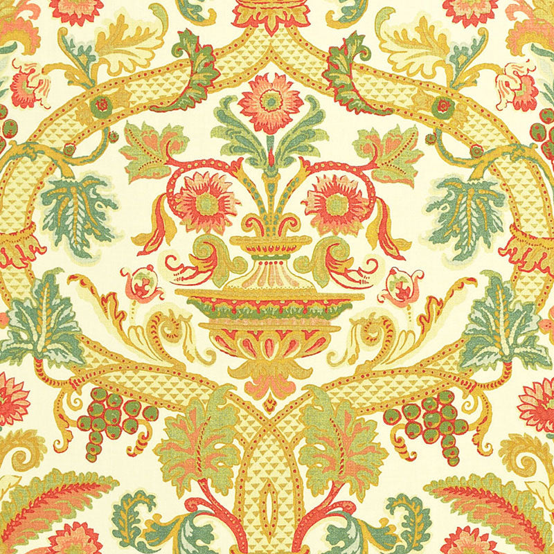 Fontenay Vase fabric in ivory color - pattern number 173320 - by Schumacher in the Classic Prints collection