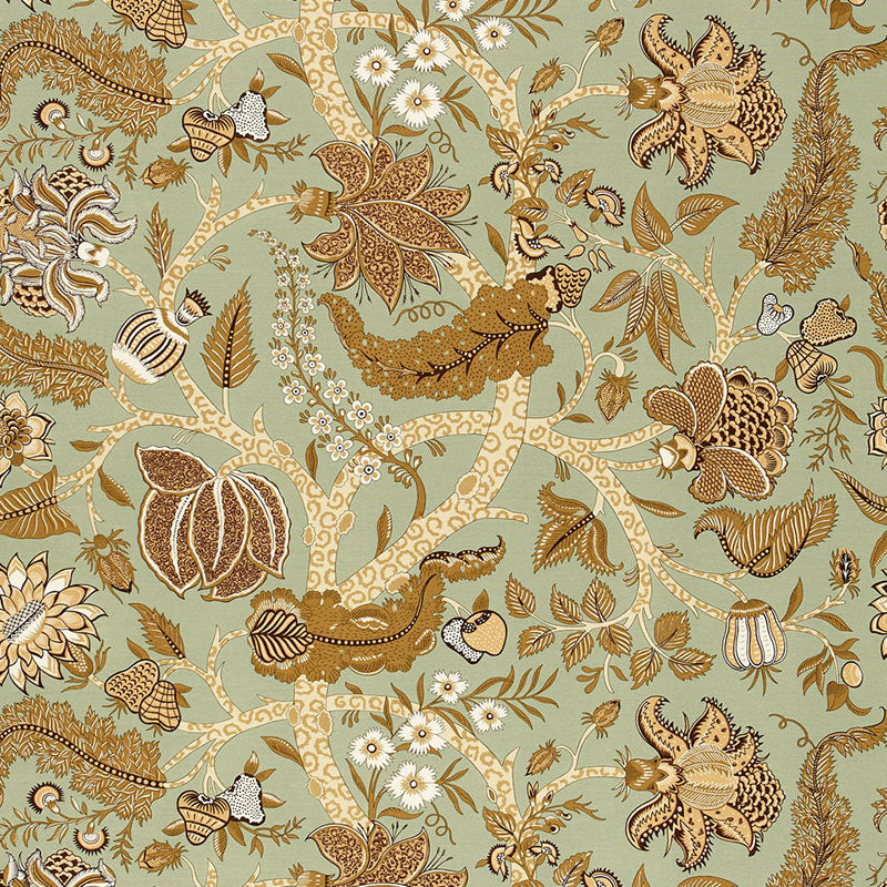 Jaipur Tree fabric in robins egg color - pattern number 173541 - by Schumacher in the Classic Prints collection