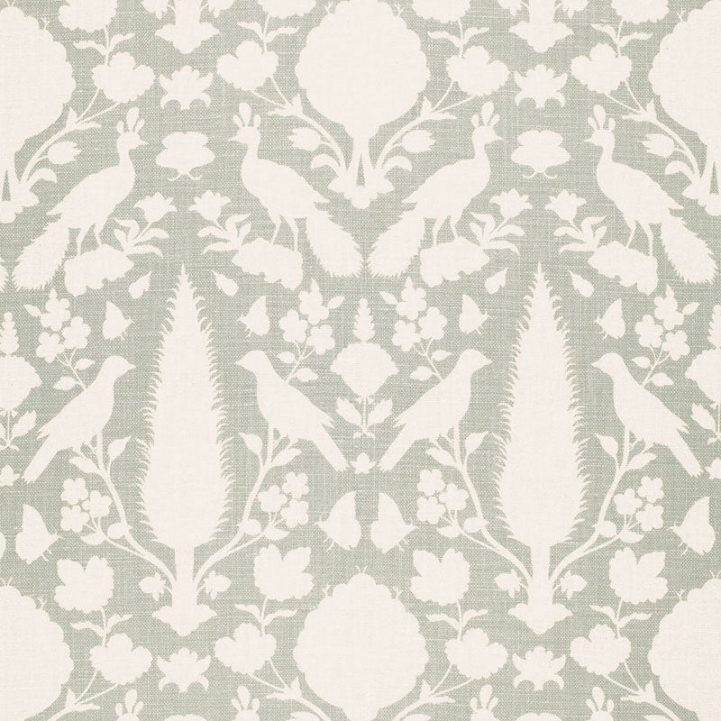 Chenonceau fabric in aquamarine color - pattern number 173562 - by Schumacher in the Exuberant Prints collection