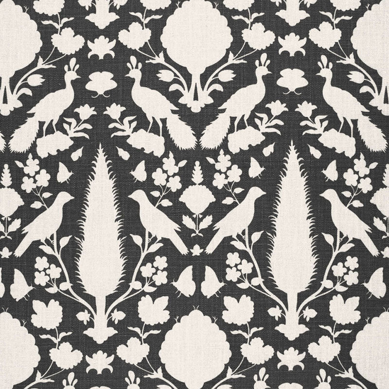Chenonceau fabric in charcoal color - pattern number 173563 - by Schumacher in the Exuberant Prints collection