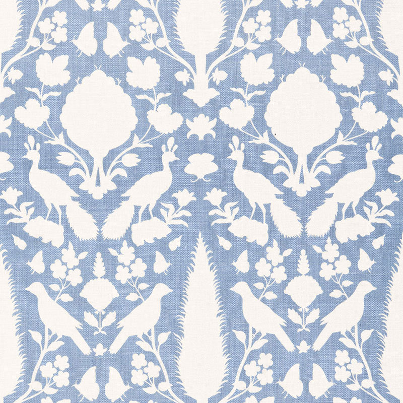 Chenonceau fabric in sky color - pattern number 173567 - by Schumacher in the Exuberant Prints collection