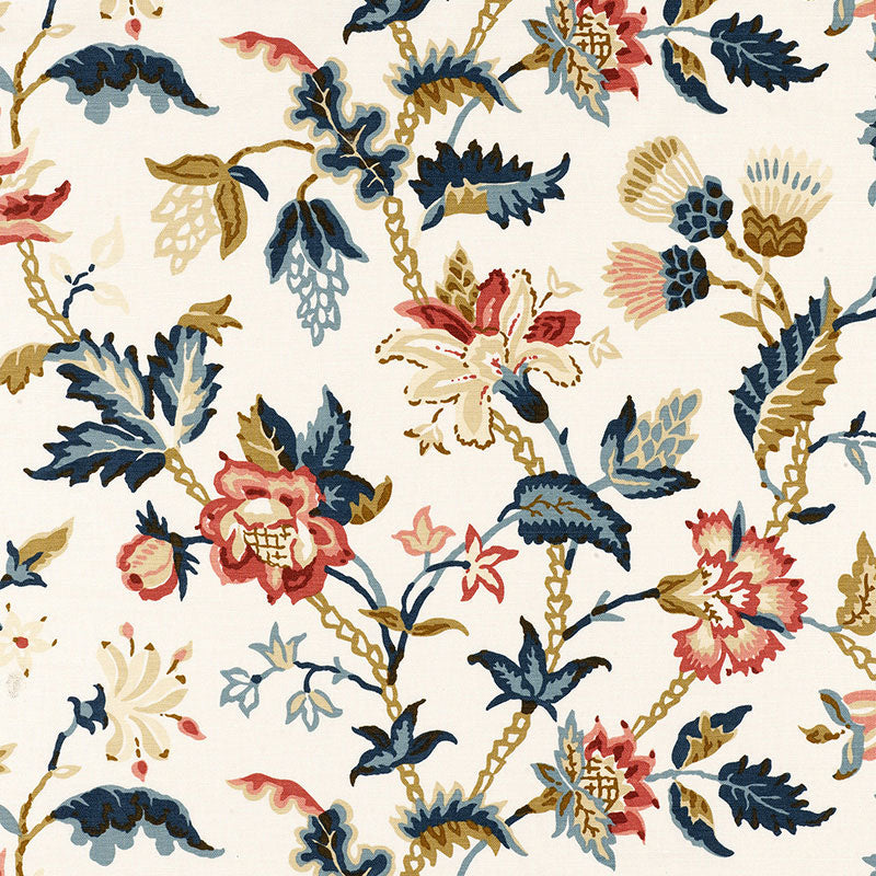 Alana Floral Vine fabric in document color - pattern number 173690 - by Schumacher in the Classic Prints collection