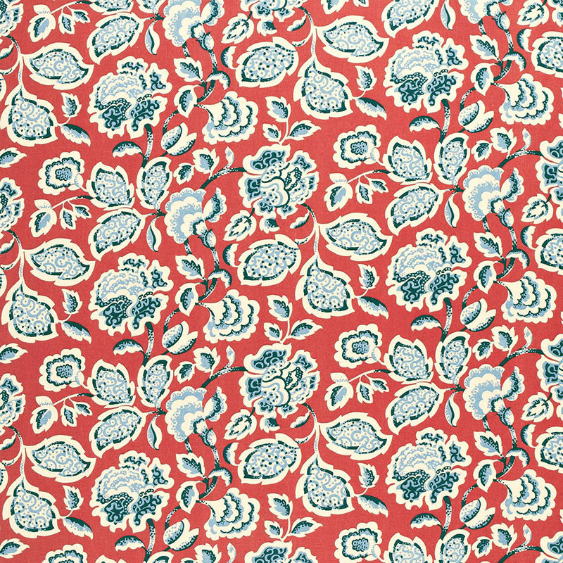 Deco Flower fabric in berry color - pattern number 173700 - by Schumacher in the Exuberant Prints collection