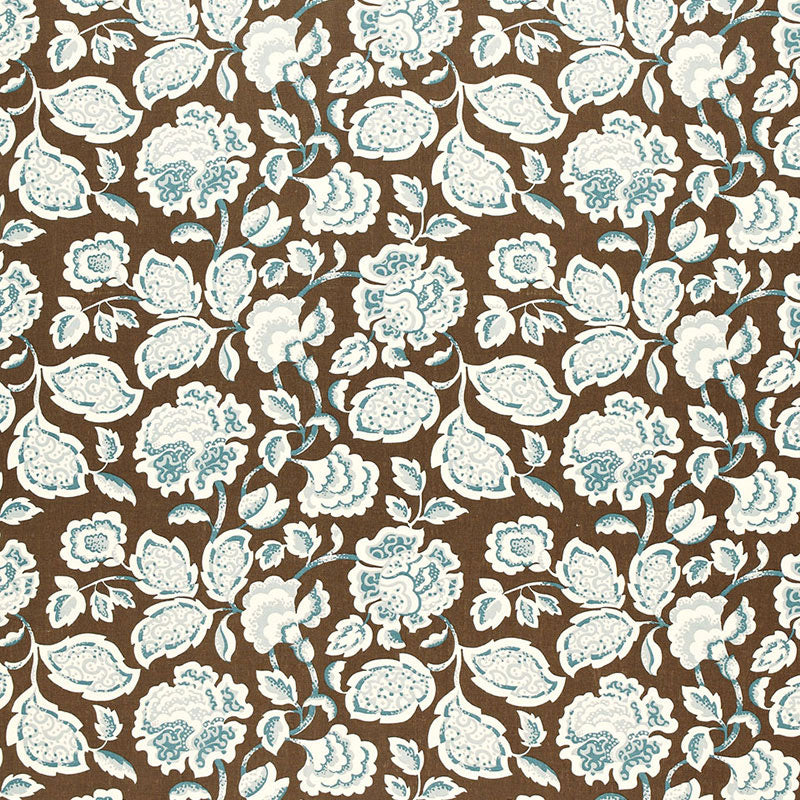 Deco Flower fabric in cocoa color - pattern number 173703 - by Schumacher in the Exuberant Prints collection