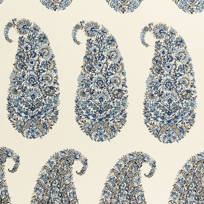 Shirala Paisley fabric in delft color - pattern number 173783 - by Schumacher in the Classic Prints collection