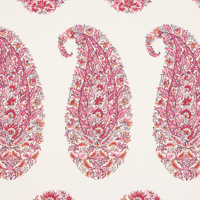 Shirala Paisley fabric in magenta color - pattern number 173785 - by Schumacher in the Palampore collection
