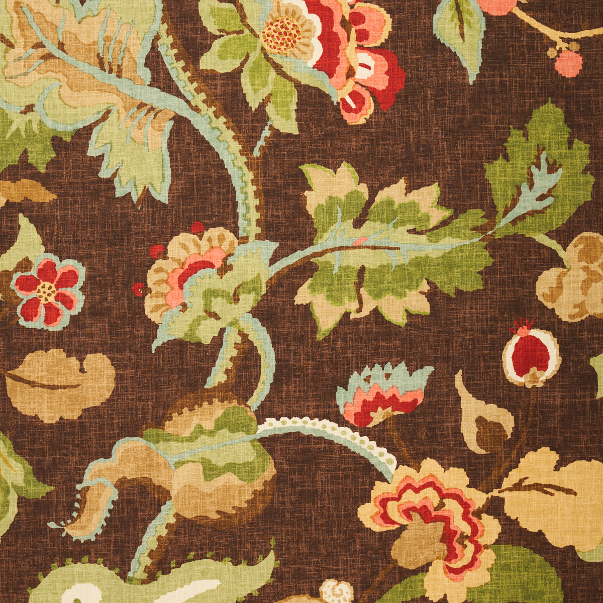 Khantau Tree fabric in mahogany color - pattern number 173912 - by Schumacher in the Classic Prints collection