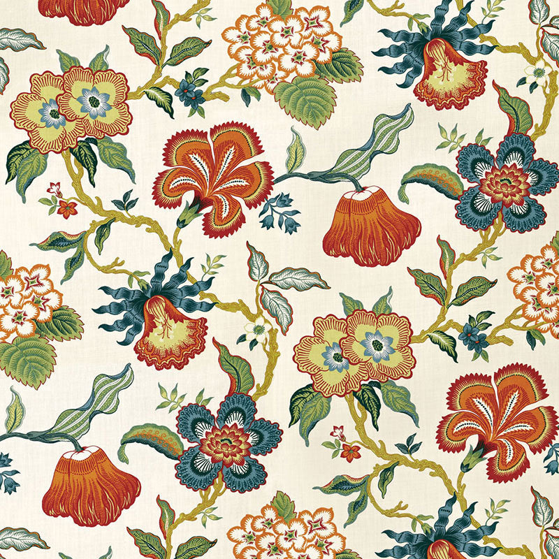 Hothouse Flowers fabric in spark color - pattern number 174031 - by Schumacher in the Celerie Kemble collection