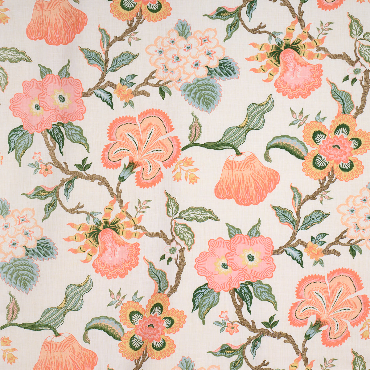 Hothouse Flowers fabric in sunshine color - pattern number 174034 - by Schumacher in the A Love Affair collection