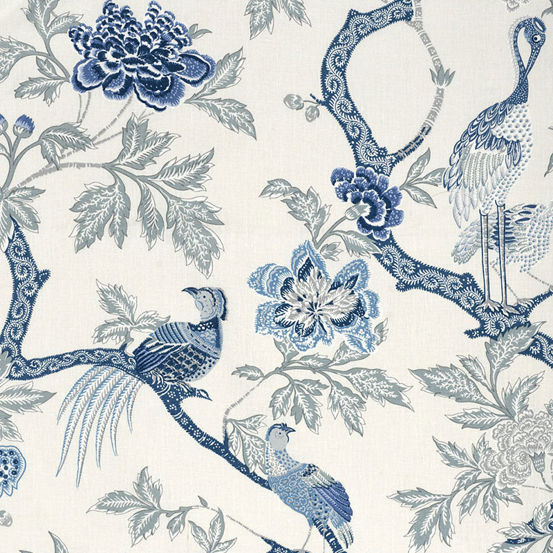 Arbre Chinois fabric in porcelain color - pattern number 174081 - by Schumacher in the Orient Express collection
