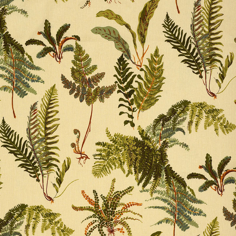 Les Fougeres fabric in antique color - pattern number 174092 - by Schumacher in the Schumacher Classics collection