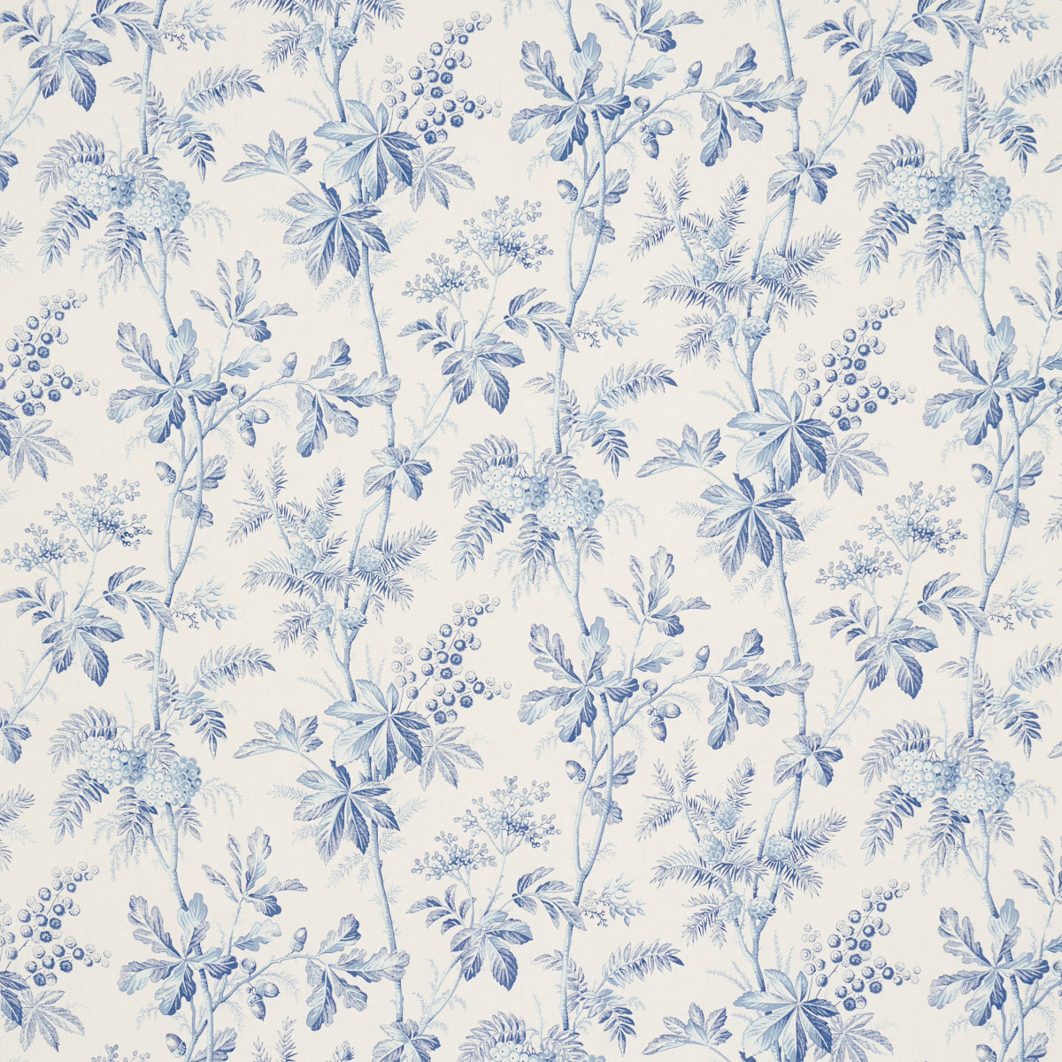 Brantwood Vine fabric in porcelain color - pattern number 174113 - by Schumacher in the A Country Life collection