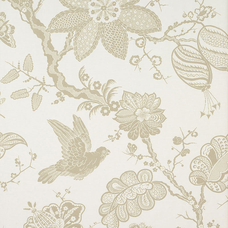 Bali Vine fabric in sandstone color - pattern number 174372 - by Schumacher in the Classic Prints collection