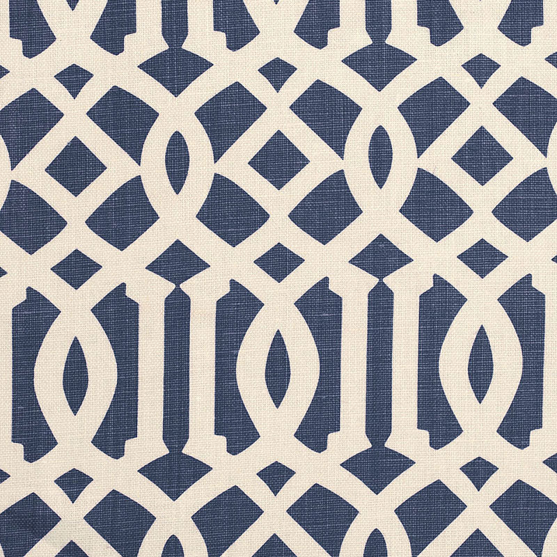 Imperial Trellis II fabric in ivory navy color - pattern number 174411 - by Schumacher in the Print Happy collection