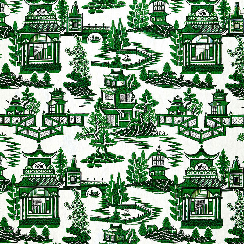 Nanjing fabric in jade color - pattern number 174432 - by Schumacher in the Exuberant Prints collection