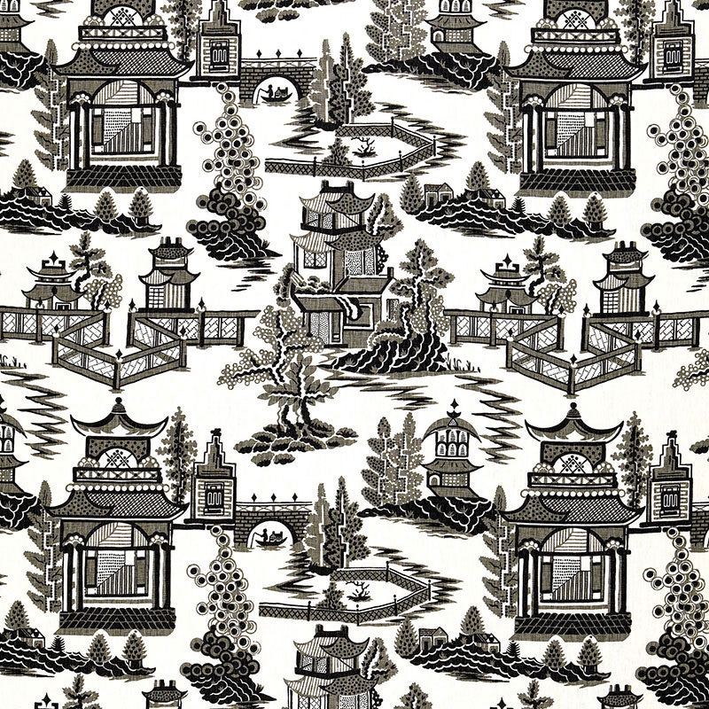 Nanjing fabric in smoke color - pattern number 174433 - by Schumacher in the Exuberant Prints collection