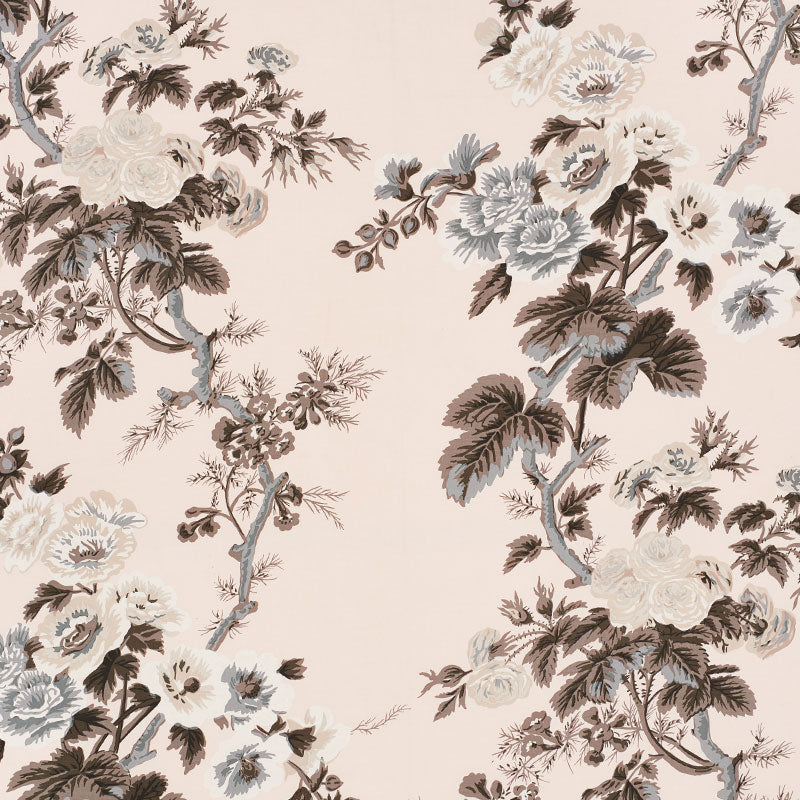 Pyne Hollyhock fabric in blush color - pattern number 174454 - by Schumacher in the Schumacher Classics collection