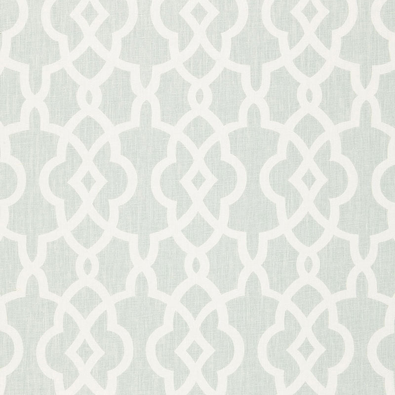 Summer Palace Fret fabric in mineral color - pattern number 174593 - by Schumacher in the Classic Prints collection