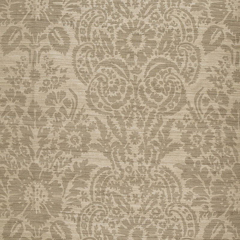 Malay Damask Print fabric in chanterelle color - pattern number 174612 - by Schumacher in the Au Naturel collection