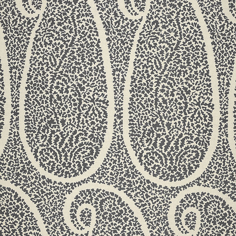 Ambala Paisley fabric in ash color - pattern number 174641 - by Schumacher in the Au Naturel collection