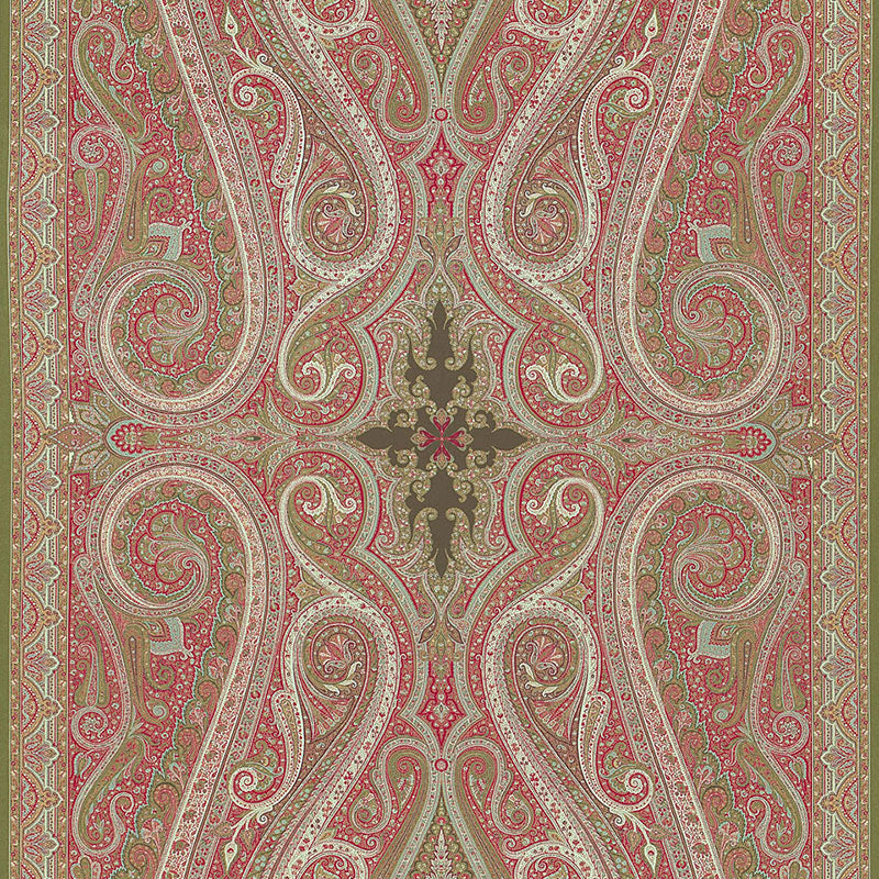 Pasha Paisley fabric in pomegranate color - pattern number 174801 - by Schumacher in the Ottoman Chic collection