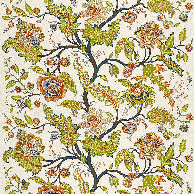 Sinhala Linen Print fabric in bittersweet color - pattern number 174810 - by Schumacher in the Martyn Lawrence Bullard collection
