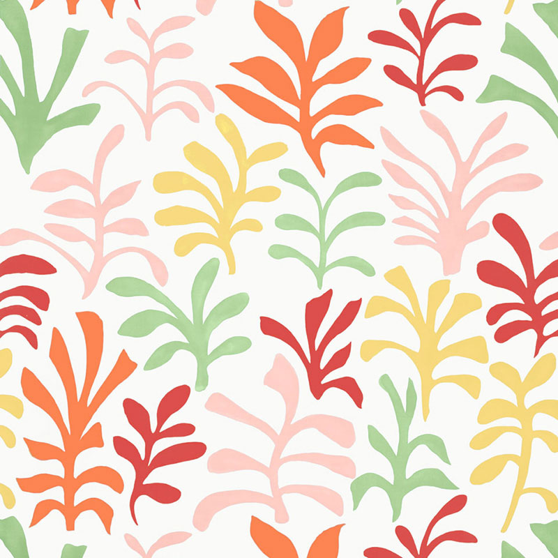 Ode To Matisse fabric in punch color - pattern number 174950 - by Schumacher in the Flight of Fancy collection