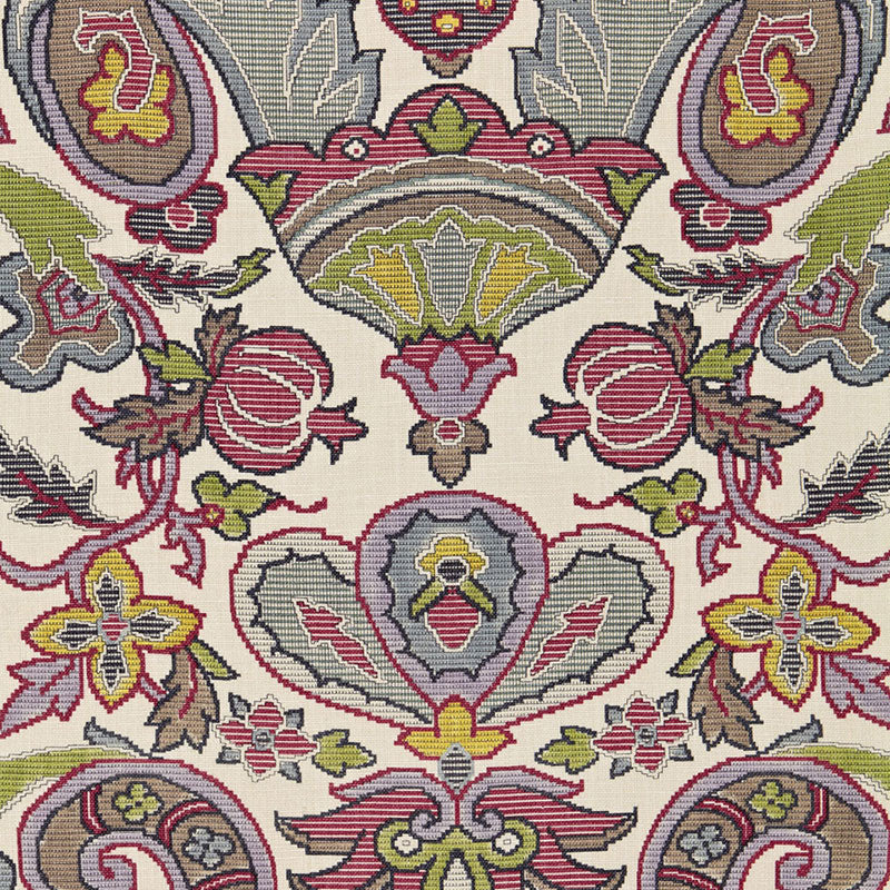 Mataura Linen Print fabric in tapestry color - pattern number 175082 - by Schumacher in the Classic Prints collection