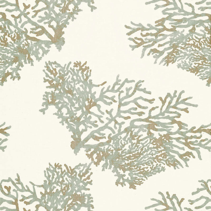 Great Barrier Reef fabric in moonstone color - pattern number 175362 - by Schumacher in the Nautilus collection