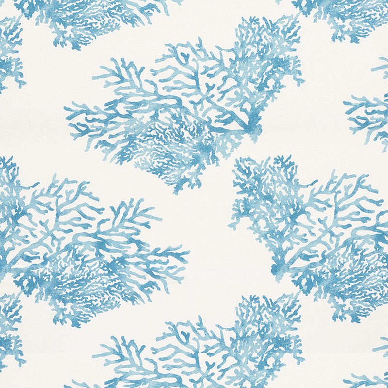 Great Barrier Reef fabric in blue color - pattern number 175364 - by Schumacher in the Nautilus collection