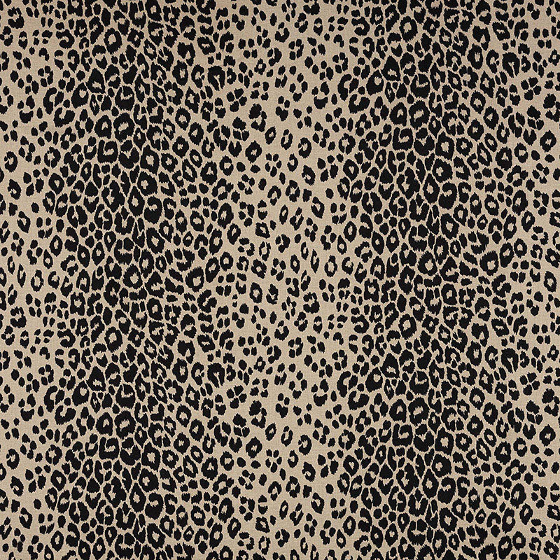 Iconic Leopard fabric in ebony natural color - pattern number 175725 - by Schumacher in the Schumacher Classics collection