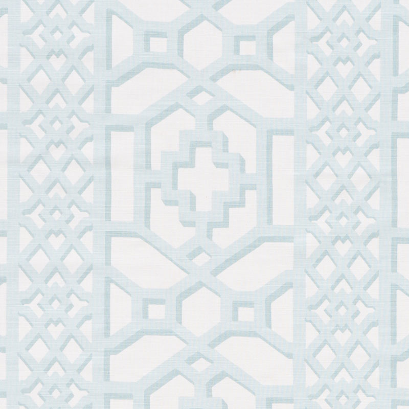 Zanzibar Trellis Matte fabric in winter mint color - pattern number 175746 - by Schumacher in the 125th Anniversary collection