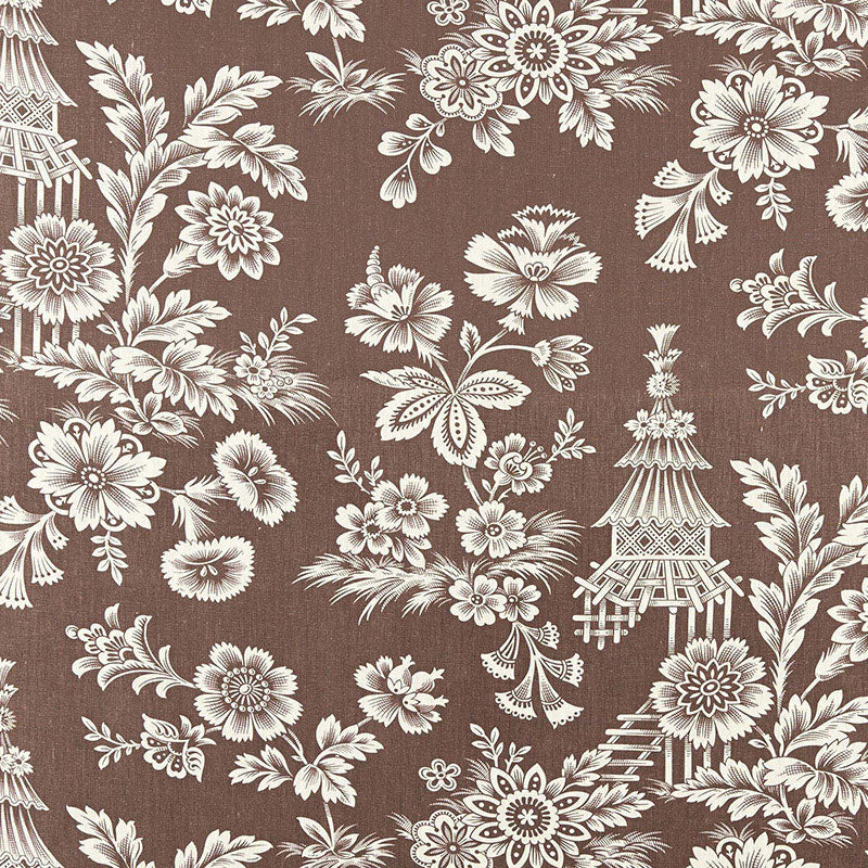 Song Garden fabric in cocoa color - pattern number 175753 - by Schumacher in the Schumacher Classics collection