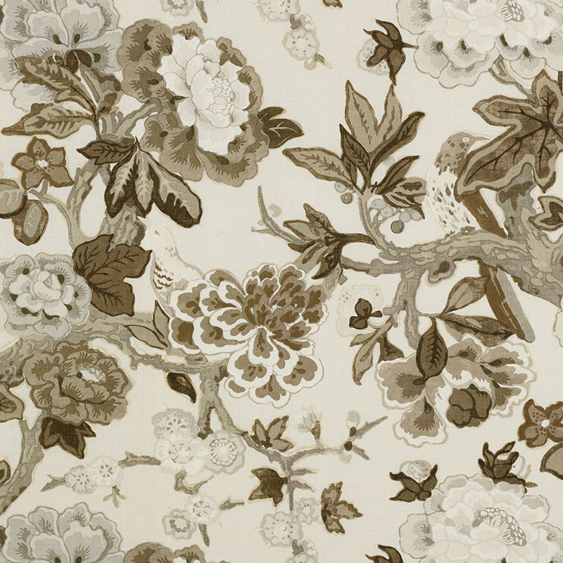 Bermuda Blossoms fabric in snow color - pattern number 175871 - by Schumacher in the Mary Mcdonald collection