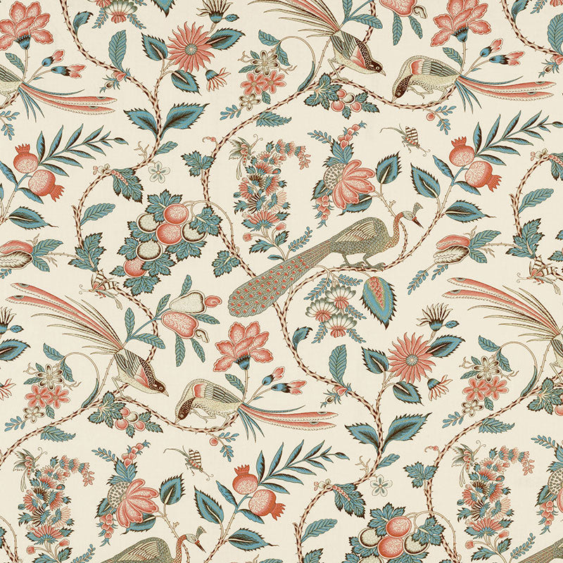 Campagne Peacock and Rouge 175950 Fabric by Schumacher - Fabric World