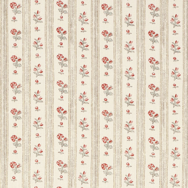 Cabanon Stripe fabric in rouge color - pattern number 175960 - by Schumacher in the Country Chic collection