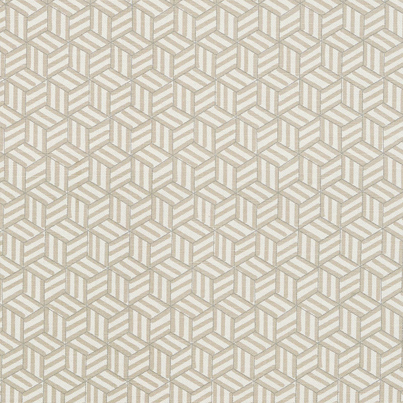 Tumbling Blocks fabric in greige color - pattern number 176040 - by Schumacher in the Miles Redd collection