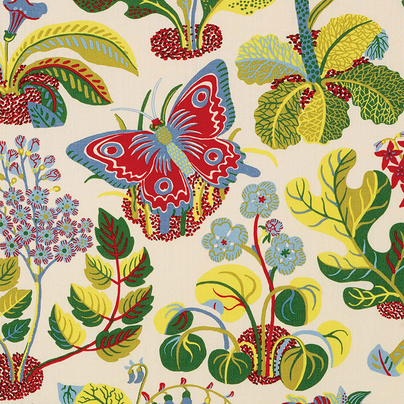 Exotic Butterfly fabric in multi color - pattern number 176181 - by Schumacher in the Good Vibrations collection