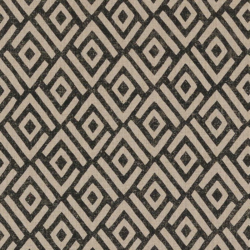 Kasai fabric in black color - pattern number 176320 - by Schumacher in the Tribal Chic collection