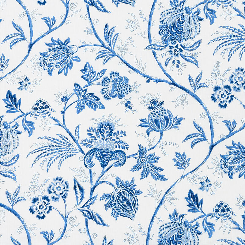 Chinoiserie Vine fabric in cobalt color - pattern number 176491 - by Schumacher in the Mark D. Sikes collection