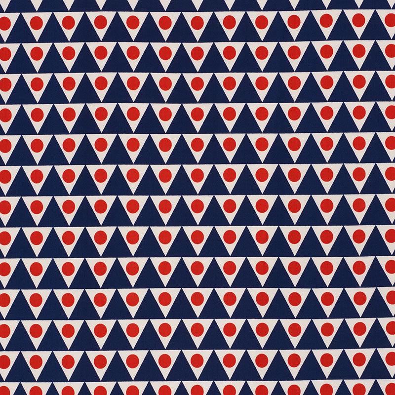 Pennant II Indoor Outdoor fabric in navy and red color - pattern number 176642 - by Schumacher in the Studio Bon collection